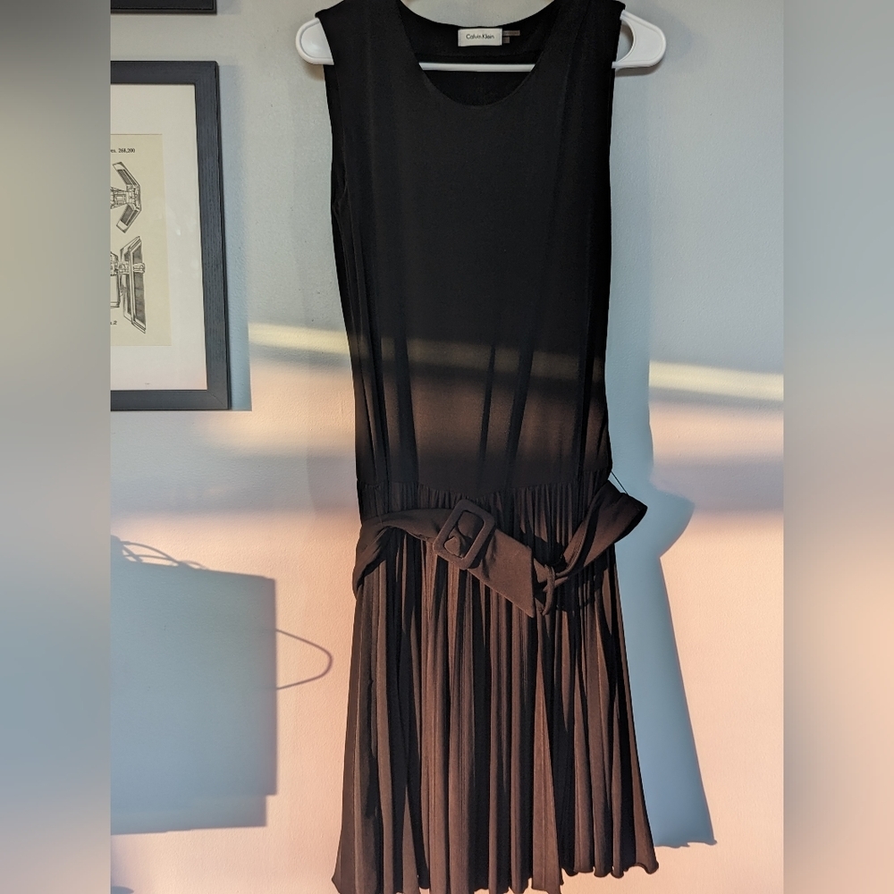 Calvin Klein Sleeveless Pleated Dress